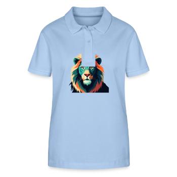 Lion Dessin Animé Personnage Animal De Compagnie Coloré - Polo bio ELLISER Stanley/Stella Femme - bleu ciel - Devant - Luana (180cm)