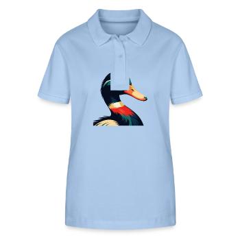 Personnage de dessin animé de canard Animal de compagnie coloré - Polo bio ELLISER Stanley/Stella Femme - bleu ciel - Devant - Luana (180cm)