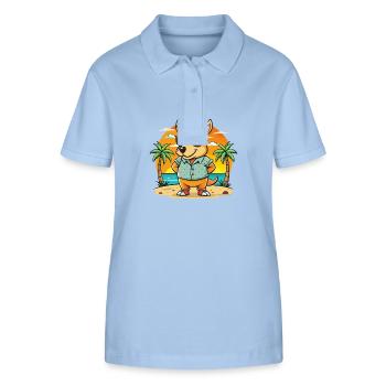 Aardvark Funny Cartoon Summer Beach Sunglasses - Stanley/Stella Women’s Organic Polo Shirt ELLISER - sky blue - Front - Luana (180cm)