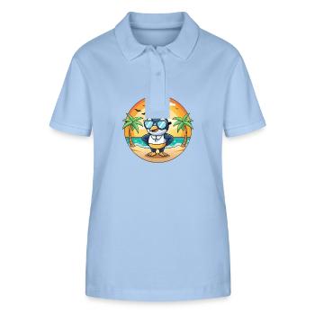 Elster Lustige Cartoon Sommer Strand Sonnenbrille - Stanley/Stella Frauen Bio-Poloshirt ELLISER - sky Blue - Vorne - Luana (180cm)