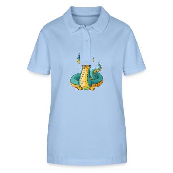 Anaconda Niedliche Maskottchen Zeichentrickfigur Kawaii - Stanley/Stella Frauen Bio-Poloshirt ELLISER - sky Blue - Vorne - Luana (180cm)