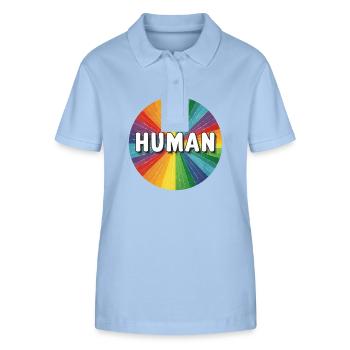 LGBTQ Human - Stanley/Stella Frauen Bio-Poloshirt ELLISER - sky Blue - Vorne - Luana (180cm)