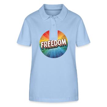 LGBTQ Freedom - Stanley/Stella Frauen Bio-Poloshirt ELLISER - sky Blue - Vorne - Luana (180cm)