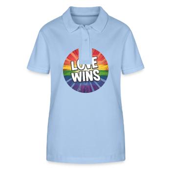 LGBTQ Love Wins - Stanley/Stella Frauen Bio-Poloshirt ELLISER - sky Blue - Vorne - Luana (180cm)