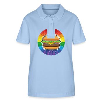 LGBTQ Hamburger - Stanley/Stella Frauen Bio-Poloshirt ELLISER - sky Blue - Vorne - Luana (180cm)
