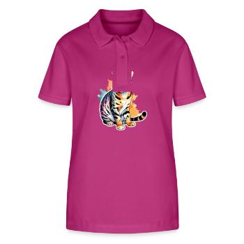 Bengalkatze Wasserfarben - Stanley/Stella Frauen Bio-Poloshirt ELLISER - Orchidee - Vorne - Luana (180cm)