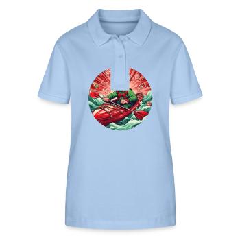 Christmas elf kayaking - Stanley/Stella Women’s Organic Polo Shirt ELLISER - sky blue - Front - Luana (180cm)