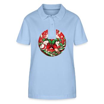 Christmas Elf Handball - Stanley/Stella Women’s Organic Polo Shirt ELLISER - sky blue - Front - Luana (180cm)