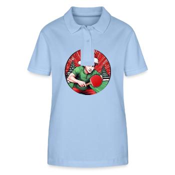 Weihnachtself Ping Pong - Stanley/Stella Frauen Bio-Poloshirt ELLISER - sky Blue - Vorne - Luana (180cm)