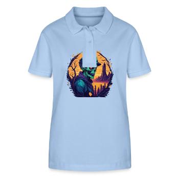 Gruseliges Halloween-partykostüm Zombie - Stanley/Stella Women’s Organic Polo Shirt ELLISER - sky blue - Front - Luana (180cm)