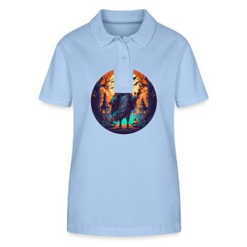 Gruseliges Halloween-partykostüm-skelett - Stanley/Stella Women’s Organic Polo Shirt ELLISER - sky blue - Front - Luana (180cm)