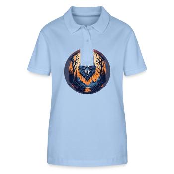 Gruseliges Halloween Party Kostüm Werwolf - Stanley/Stella Women’s Organic Polo Shirt ELLISER - sky blue - Front - Luana (180cm)