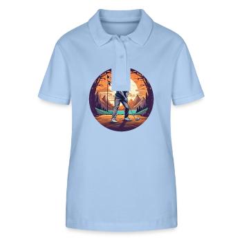Gruseliges Halloween-partykostüm Werwolf Golf - Stanley/Stella Women’s Organic Polo Shirt ELLISER - sky blue - Front - Luana (180cm)