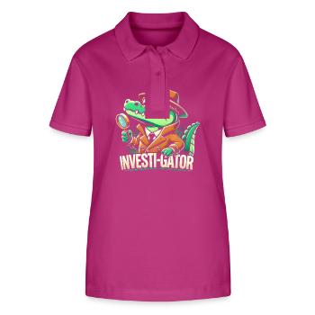 Investi-Gator - Lustiges Alligator Detektiv Design - Stanley/Stella Frauen Bio-Poloshirt ELLISER - Orchidee - Vorne - Luana (180cm)