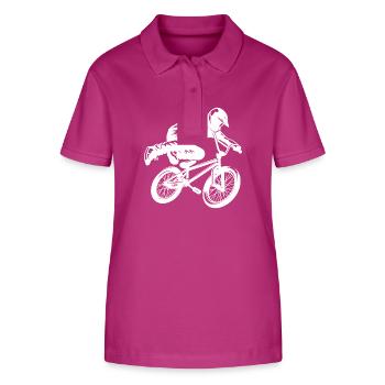 BMX Stunt Freestyle Fahrer Sprung Design - Stanley/Stella Frauen Bio-Poloshirt ELLISER - Orchidee - Vorne - Luana (180cm)