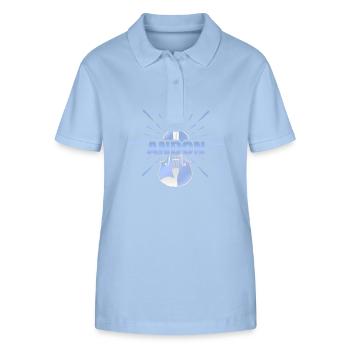 Andon comme prénom - Polo bio ELLISER Stanley/Stella Femme - bleu ciel - Devant - Luana (180cm)