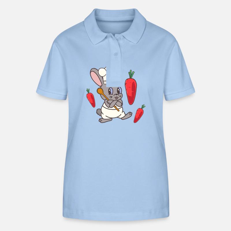 Rabbit Rabbit Turnips Kitchen Chef Cooks Cook - Stanley/Stella Women’s Organic Polo Shirt ELLISER - sky blue