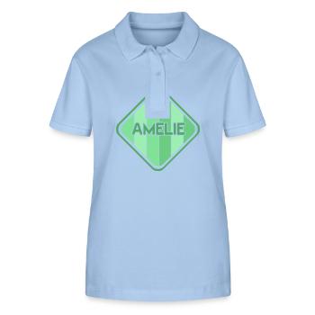 Amelie as a girl - Stanley/Stella Women’s Organic Polo Shirt ELLISER - sky blue - Front - Luana (180cm)