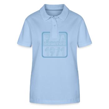seit 1971 - Stanley/Stella Frauen Bio-Poloshirt ELLISER - sky Blue - Vorne - Luana (180cm)