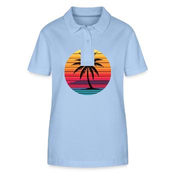 Palm Sunrise - Polo bio ELLISER Stanley/Stella Femme - bleu ciel - Devant - Luana (180cm)