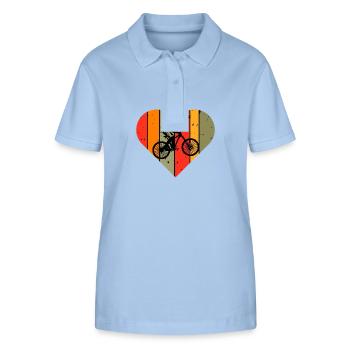 j'adore faire du vélo cadeau cyclisme vélo drôles - Polo bio ELLISER Stanley/Stella Femme - bleu ciel - Devant - Luana (180cm)