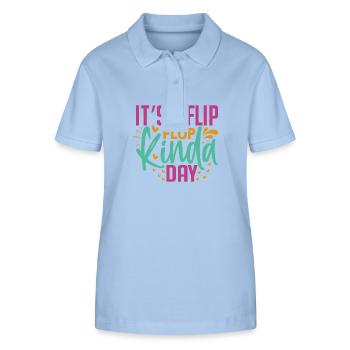 Es ist ein Flip-Flop-Tag - Stanley/Stella Frauen Bio-Poloshirt ELLISER - sky Blue - Vorne - Luana (180cm)