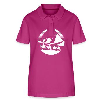 Caravane du désert avec des pyramides en arrière-plan - Polo bio ELLISER Stanley/Stella Femme - mauve orchidée - Devant - Luana (180cm)