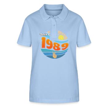 Retro 1989 – Célébration de 36 années légendaires - Polo bio ELLISER Stanley/Stella Femme - bleu ciel - Devant - Luana (180cm)