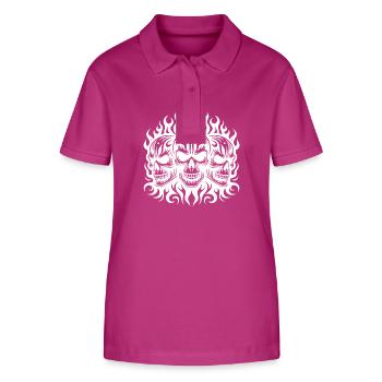 Trois flammes de crâne souriant tatouage style tribal - Polo bio ELLISER Stanley/Stella Femme - mauve orchidée - Devant - Luana (180cm)