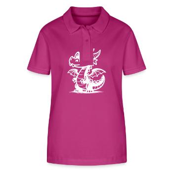 Niedlicher lächelnder Drache mit Flügeln - Stanley/Stella Frauen Bio-Poloshirt ELLISER - Orchidee - Vorne - Luana (180cm)