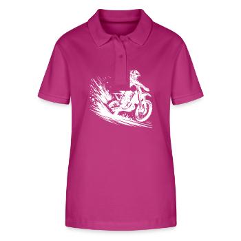 Motocross Dirtbike Sprung mit Staub und Dynamik - Stanley/Stella Frauen Bio-Poloshirt ELLISER - Orchidee - Vorne - Luana (180cm)