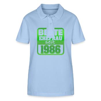 Wife 1986 - Stanley/Stella Women’s Organic Polo Shirt ELLISER - sky blue - Front - Luana (180cm)