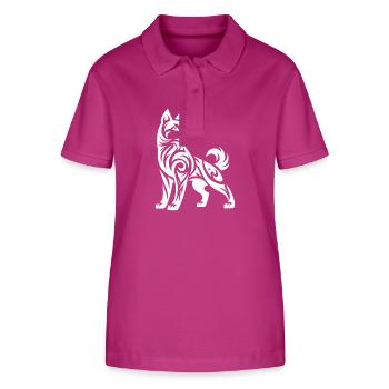 Husky tribal au charisme mystique - Polo bio ELLISER Stanley/Stella Femme - mauve orchidée - Devant - Luana (180cm)