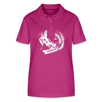 Skifahrer in voller Fahrt auf Pulverschnee Piste - Stanley/Stella Frauen Bio-Poloshirt ELLISER - Orchidee - Vorne - Luana (180cm)