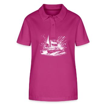 Katamaran Doppelrumpf Segleboot mit Segeln - Stanley/Stella Frauen Bio-Poloshirt ELLISER - Orchidee - Vorne - Luana (180cm)