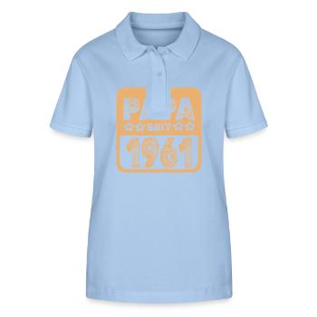 1961 - Polo bio ELLISER Stanley/Stella Femme - bleu ciel - Devant - Luana (180cm)