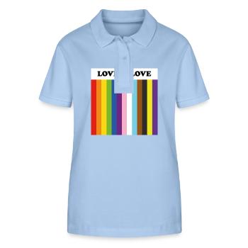 Inclusive Pride love is love - Stanley/Stella Women’s Organic Polo Shirt ELLISER - sky blue - Front - Luana (180cm)