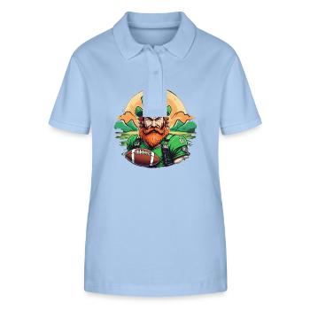 St. Patrick's Day Shamrock American Football - Stanley/Stella Women’s Organic Polo Shirt ELLISER - sky blue - Front - Luana (180cm)