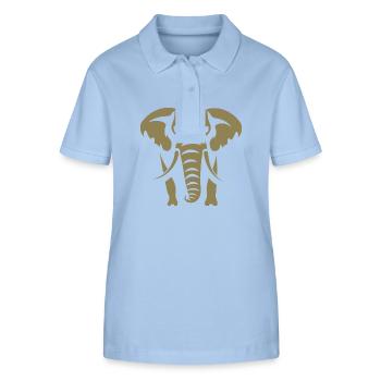 Elephant Silhouette - Stanley/Stella Women’s Organic Polo Shirt ELLISER - sky blue - Front - Luana (180cm)