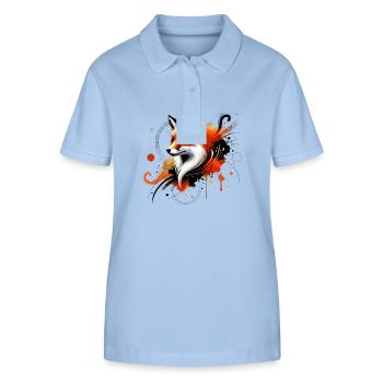 Aquarell Fuchs, Fuchs - Stanley/Stella Frauen Bio-Poloshirt ELLISER - sky Blue - Vorne - Luana (180cm)