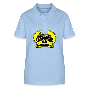 Traktor Landwirt Silhouette Trekker - Stanley/Stella Frauen Bio-Poloshirt ELLISER - sky Blue - Vorne - Luana (180cm)
