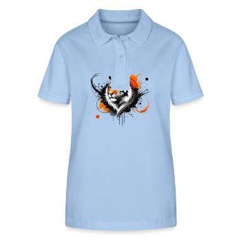 Buntes Aquarell Tiger - Stanley/Stella Frauen Bio-Poloshirt ELLISER - sky Blue - Vorne - Luana (180cm)