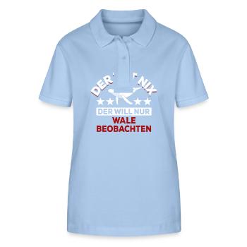 Der tut nix der will nur Wale beobachten - Spruch - Stanley/Stella Frauen Bio-Poloshirt ELLISER - sky Blue - Vorne - Luana (180cm)