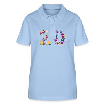 Fleurs 20 - Polo bio ELLISER Stanley/Stella Femme - bleu ciel - Devant - Luana (180cm)