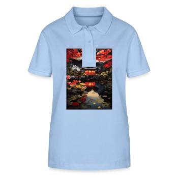 Japanese Art Illustration Painting - Stanley/Stella Women’s Organic Polo Shirt ELLISER - sky blue - Front - Luana (180cm)