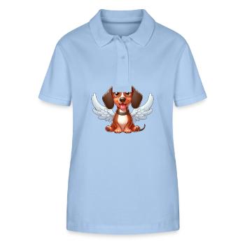 Süßer Dackel Engel mit Flügeln - Stanley/Stella Frauen Bio-Poloshirt ELLISER - sky Blue - Vorne - Luana (180cm)