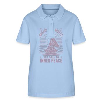 Segeln Yoga The Breeze Inner Peace - Stanley/Stella Frauen Bio-Poloshirt ELLISER - sky Blue - Vorne - Luana (180cm)