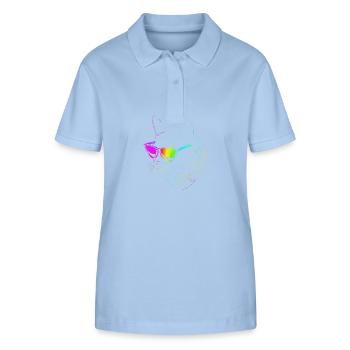 Rave Raver Techno music Techno bass Mischpult - Stanley/Stella Frauen Bio-Poloshirt ELLISER - sky Blue - Vorne - Luana (180cm)