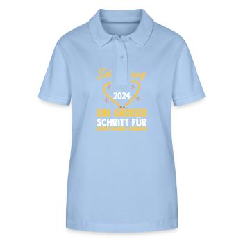 Eltern Schulkind Grundschule Erste Klasse Einschul - Stanley/Stella Frauen Bio-Poloshirt ELLISER - sky Blue - Vorne - Luana (180cm)