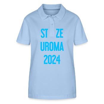 Stolze Uroma 2024 - Stanley/Stella Frauen Bio-Poloshirt ELLISER - sky Blue - Vorne - Luana (180cm)